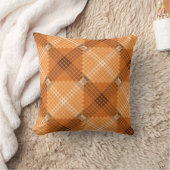 オレンジの上に灰色から茶色の円を描き、正方形を形成 クッション (ブランケット)