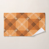 オレンジの上に灰色から茶色の円を描き、正方形を形成 バスタオルセット (ハンドタオル)