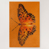 オレンジの上のパッションバタフライウイング ジグソーパズル (縦)