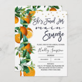 オレンジの主スクイーズブライダルシャワーの招待 招待状 (正面/裏面)