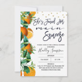 オレンジの主スクイーズブライダルシャワーの招待 招待状 (正面)