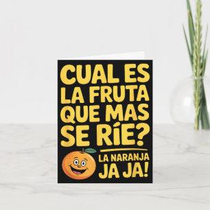 オレンジの事をスペイン語で言うと“naranja”だけど、冗談で「naranja おれんじ」って言っ カード