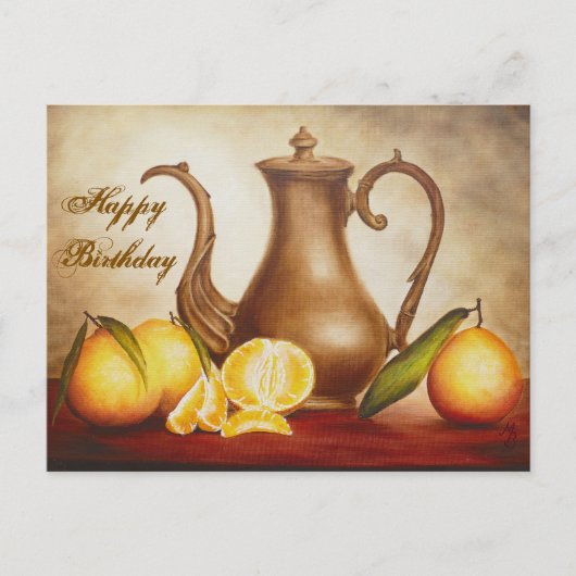 オレンジの付いたピッチャー ポストカード (正面)