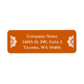 オレンジの会社の休日の雪の結晶メーリングアドレス ラベル (正面)