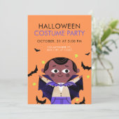 オレンジの例示的ハロウィーンの衣装パーティー 招待状 (スタンド正面)