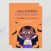 オレンジの例示的ハロウィーンの衣装パーティー 招待状 (正面/裏面)