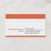 オレンジの個人的なネットワーキングの名刺 名刺 (裏面)