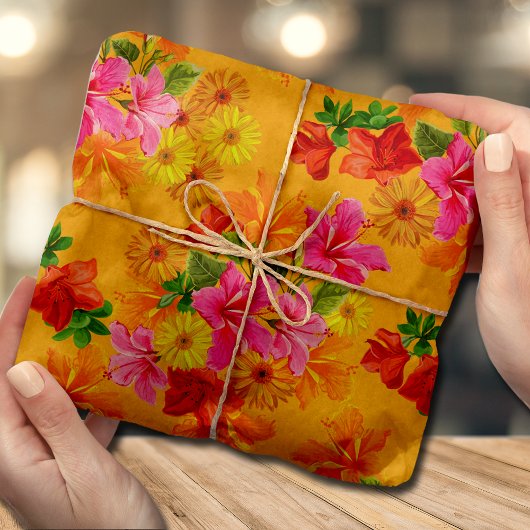 オレンジの優雅な花 薄葉紙