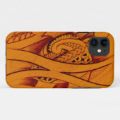 オレンジの先峰とのカメのスケッチのデザイン Case-Mate iPhoneケース (裏面(横))