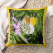 オレンジの先端バタフライ顧客。縁ど装飾用クッション クッション (ブランケット)