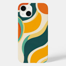 オレンジの円と色彩の流れ Case-Mate iPhone 14ケース