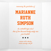 オレンジの円5 – 写真の卒業 三つ折り招待状 (内部中)