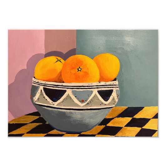 オレンジの写真の絵を描拡大 フォトプリント            (正面)