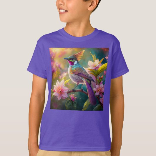 オレンジの冠を持つ幻想的なカケス Tシャツ (正面)
