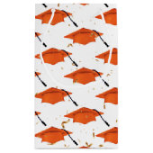 オレンジの卒業キャップと紙吹雪 スモールペーパーバッグ (裏面)