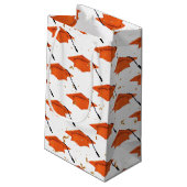 オレンジの卒業キャップと紙吹雪 スモールペーパーバッグ (裏面アングル)