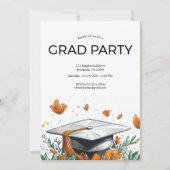 オレンジの卒業パーティー招待状 招待状 (正面)