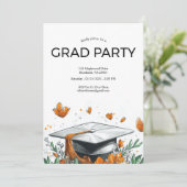 オレンジの卒業パーティー招待状 招待状 (スタンド正面)