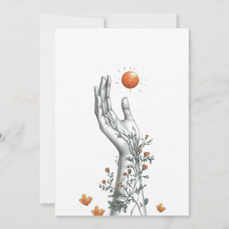 オレンジの卒業パーティー招待状 招待状