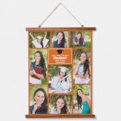 オレンジの卒業写真コラージュ記念 吊り下げ型タペストリー (正面)