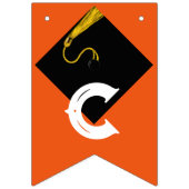 オレンジの卒業式パーティーデコレーション バンティングフラッグ (第1の旗)