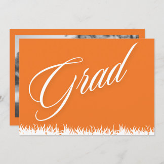 オレンジの卒業発表カード 案内状