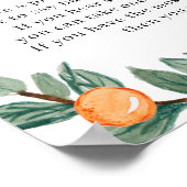 オレンジの双子の赤ちゃんシャワーはベビーのサインを言わない ポスター (角)