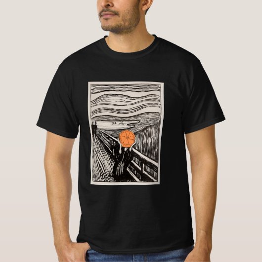 オレンジの叫び - アートデザインをアレンジ Tシャツ (正面)