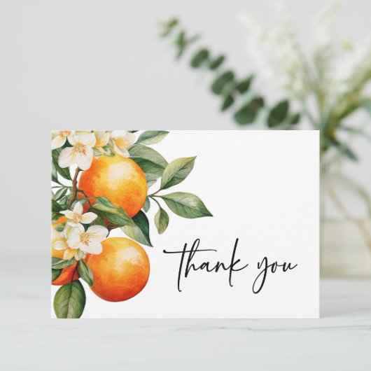 オレンジの可愛いクレメンティン 感謝カード (スタンド正面)
