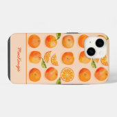 オレンジの名入れデザイン iPhoneケース (裏面横)