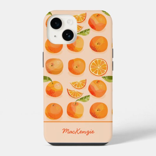 オレンジの名入れデザイン iPhoneケース (裏面)