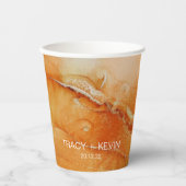 オレンジの名前付きパーティー紙カップ 紙コップ (正面)