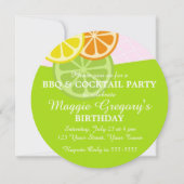 オレンジの夏のパーティー招待状 招待状 (正面)