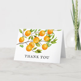 オレンジの夏のブライズシャワー サンキューカード