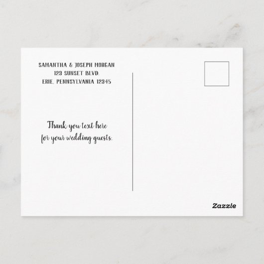 オレンジの夕陽にシルエットされたガン感謝 ポストカード (裏面)