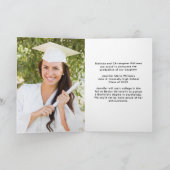 オレンジの大学院モダン写真折り畳み卒業 案内状 (内部)