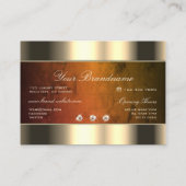 オレンジの大理石とダイヤモンドを使用した人目を引く金ゴールド 名刺 (裏面)