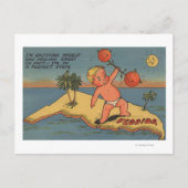 オレンジの子供の持ち上がるバーベル ポストカード (正面)