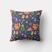 オレンジの子猫とクリスマストリート クッション (裏面)