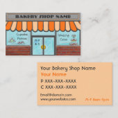 オレンジの完全にカスタマイズ可能なパン屋の店カード 名刺 (正面/裏面)