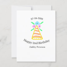 オレンジの帽子 2歳の誕生日 子供 レトロ フラワー 明るいb