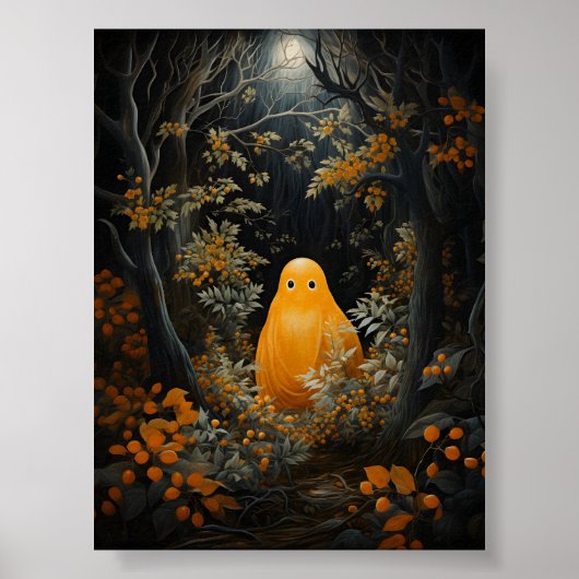 オレンジの幽霊が木の下の暗闇に潜んでいる ポスター (正面)