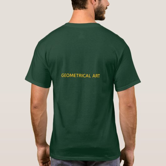 オレンジの幾何学アート Tシャツ (裏面)