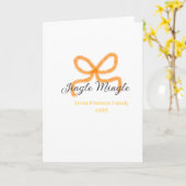 オレンジの弓が鳴る レトロボホ ファミリー ネームデート カード (黄色い花)