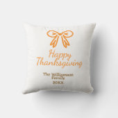 オレンジの弓レトロ幸せな感謝祭を追加ファミリーn クッション (裏面)
