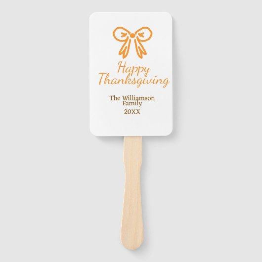 オレンジの弓レトロ幸せな感謝祭を追加ファミリーn ハンドファン (正面)