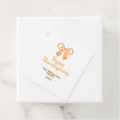 オレンジの弓レトロ幸せな感謝祭を追加ファミリーn フェイバータグ (インサイチュ)