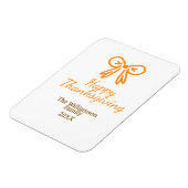 オレンジの弓レトロ幸せな感謝祭を追加ファミリーn マグネット (左側)