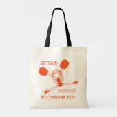 オレンジの応援チアリーダーの女の子 トートバッグ (裏面)