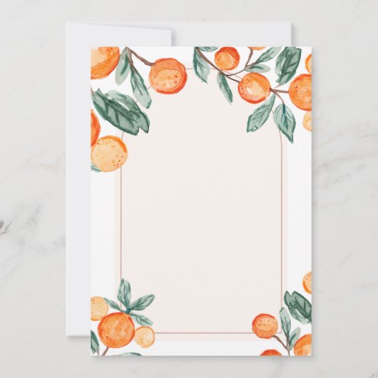 オレンジの性別が小さなかわいこちゃんの内容を明らかにする 招待状 (裏面)